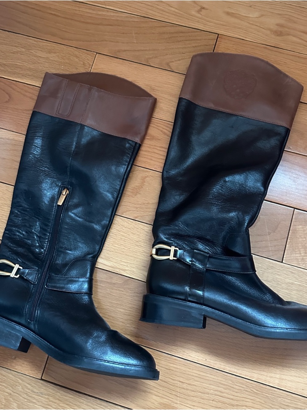 Vince Camuto Brown and Black Leather Boots - Two-Tone